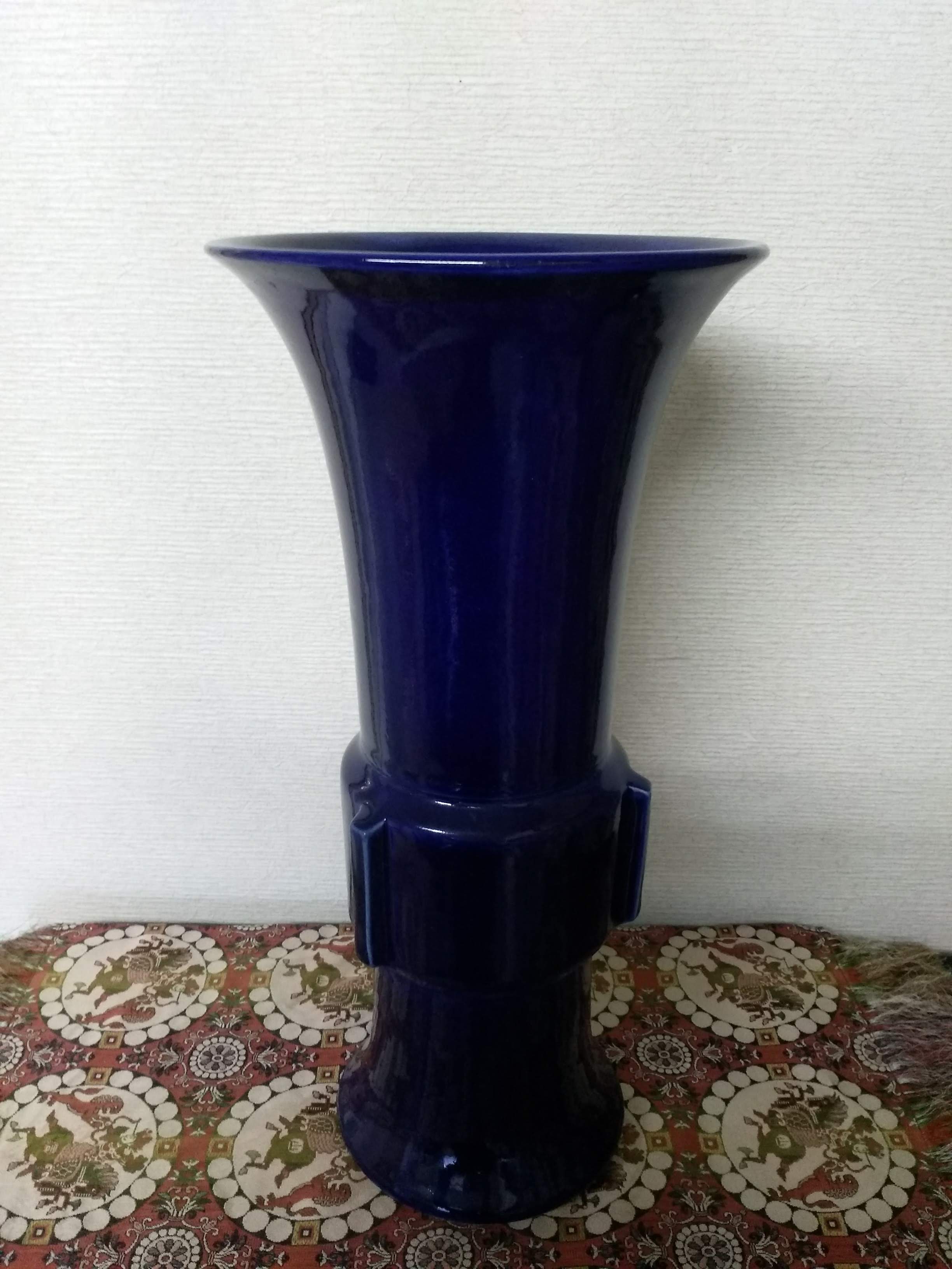 花瓶藍釉 觚（コ）