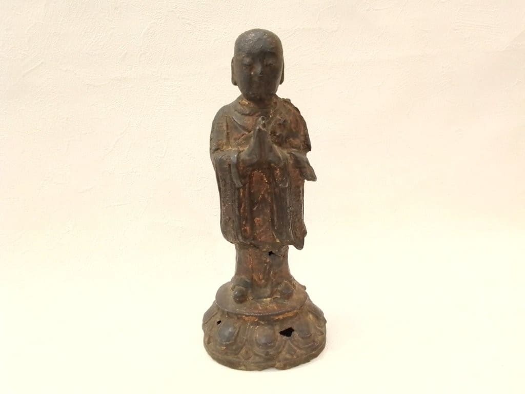 仏像／仏教鍍金仏　合掌地蔵菩薩像